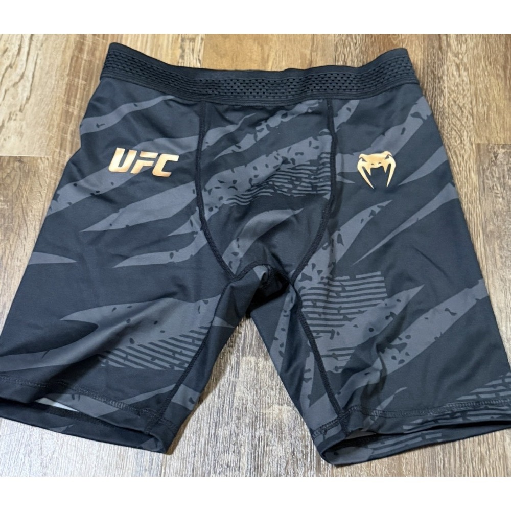 UFC by VENUM Ultimate Fighter Performance Shorts- Large Black/Gold Urban Camo